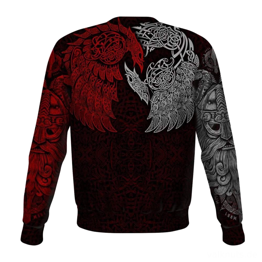 Rückseite des Wikinger Pullover Halfdan mit durchgehendem 3D Wikinger Muster