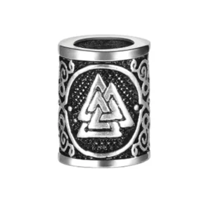 3 Stück Wikinger Bartperlen mit Valknut Symbol - Authentischer Wikinger Bartschmuck für Bart und Haar