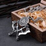 Valknut Necklace with Double Axe And Nordic Rune