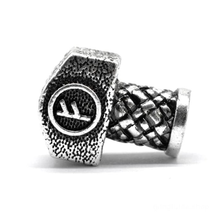 316l edelstahl wikinger bartperlen mjolnir mit rune