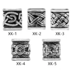 5er Set gemischte Wikinger Bartperlen mit traditionellen nordischen Motiven und Bartschmuck