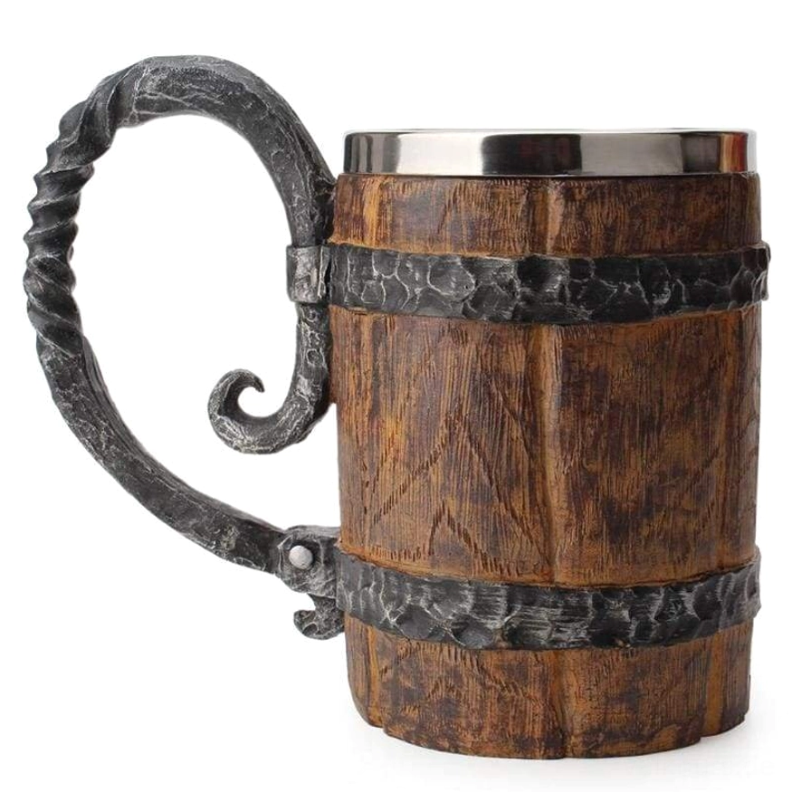 600ml Wikinger Becher mit Edelstahl Innenraum und Resin Aussenhaut