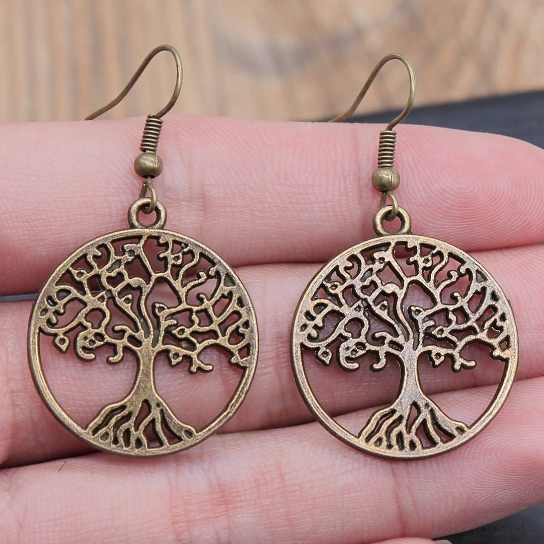 Antik bronze Wikinger Ohrringe Yggdrasil Baum des Lebens