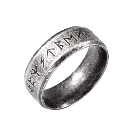 Authentischer Wikinger Ring mit nordischem Runen Alphabet