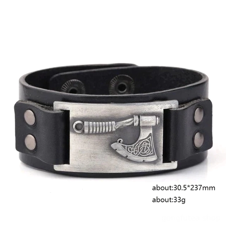 Braunes kupfernes Wikinger Armband mit Axt, einfacher Simple Style