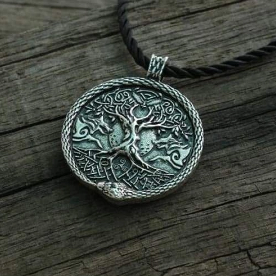 Bronze Variante Yggdrasil Kette Wikinger Anhänger mit traditionellem Design