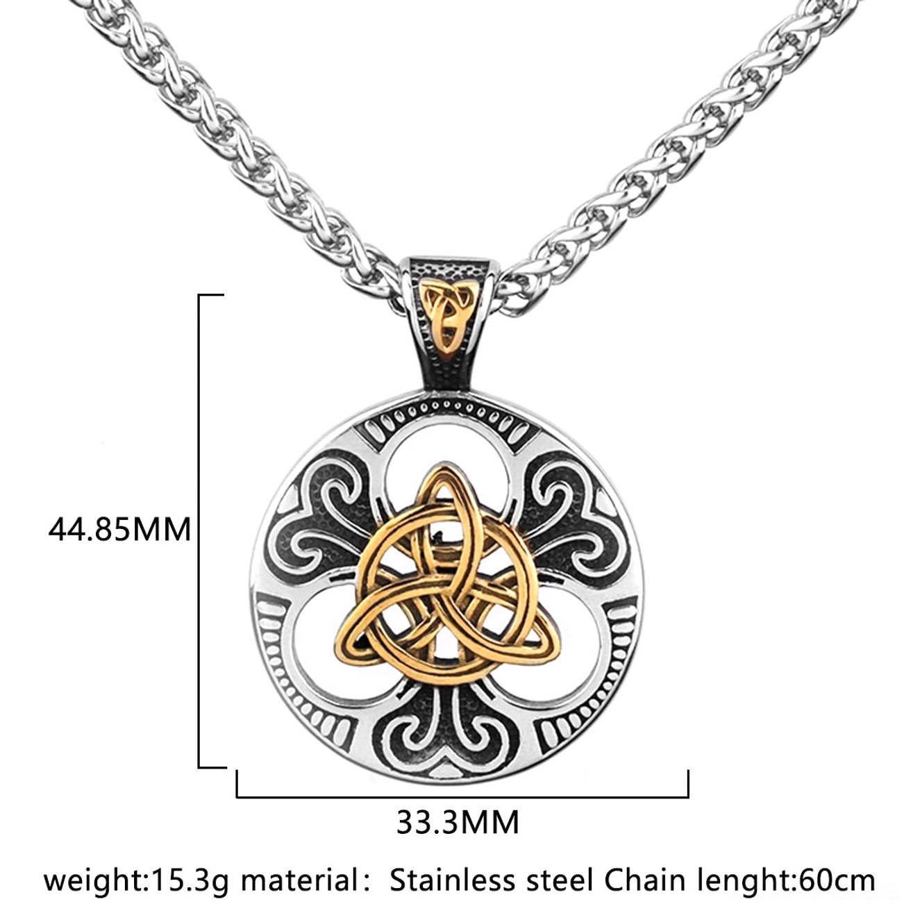 Noppenverzierter Rand des Wikinger Triquetra Anhängers Wikinger Halskette