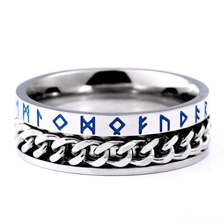 Drehbarer Wikinger Ring mit nordischen Runen fuer Liebhaber nordischer Kultur