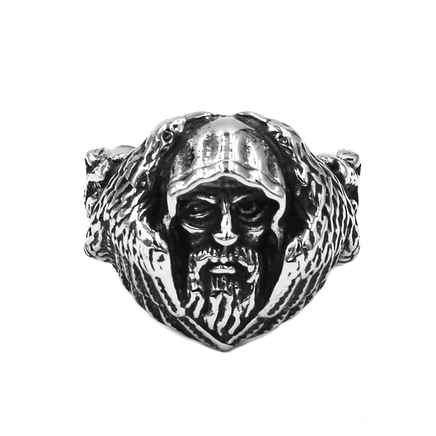 Edelstahl Wikinger Ring Odin der Allvater, authentische Wikinger Symbolik