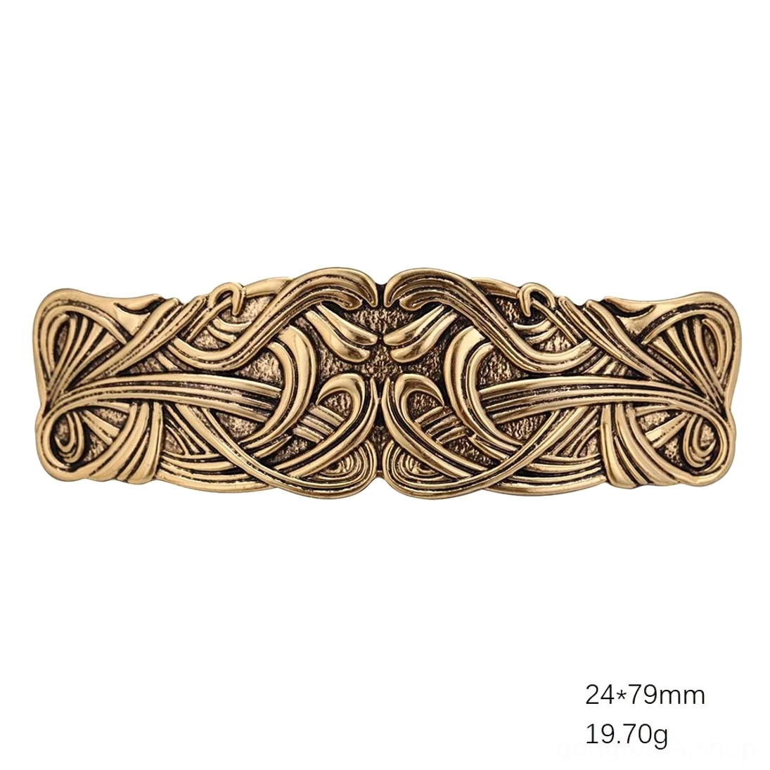 Goldene Wikinger Haarspange mit traditionellem Knotenmuster aus Edelstahl