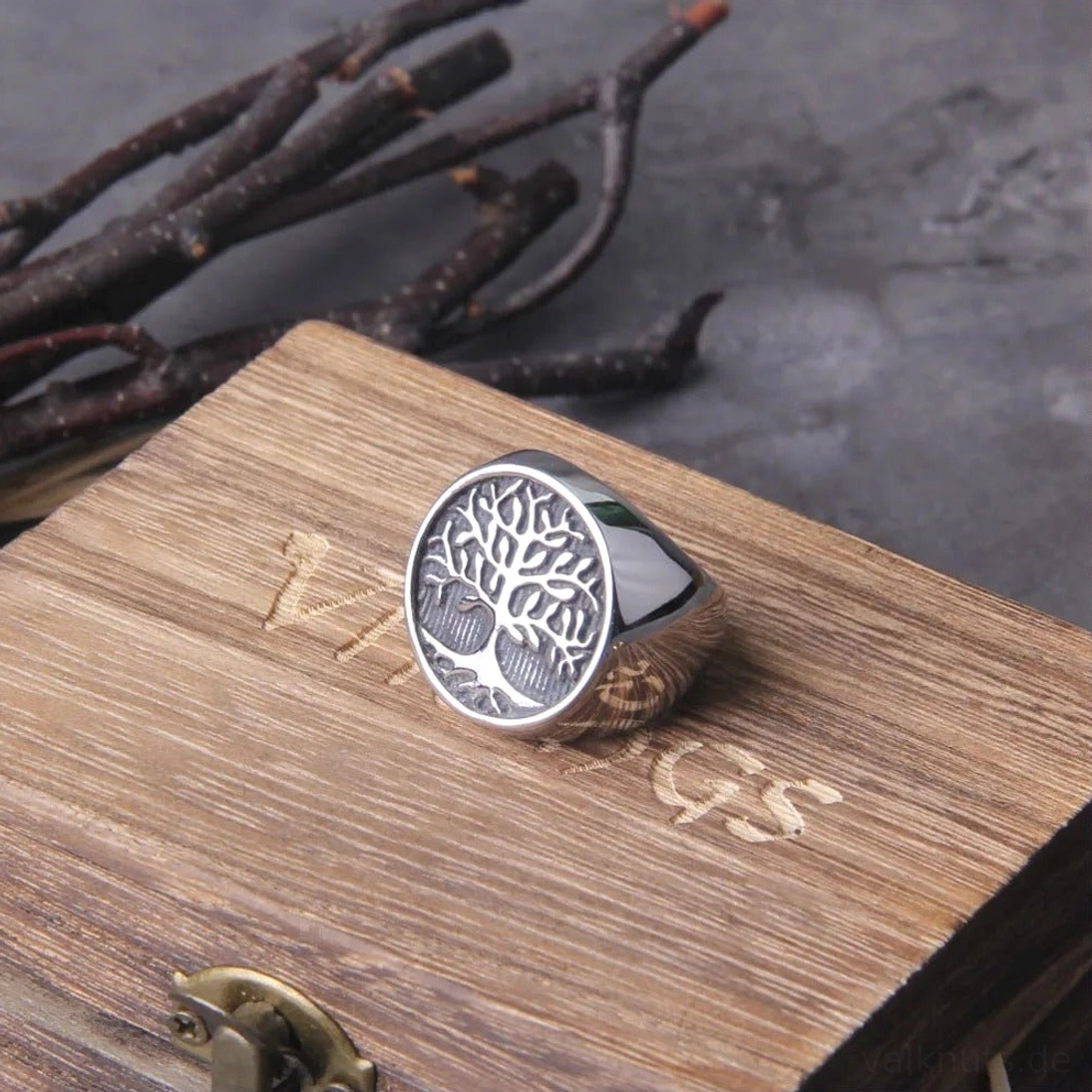 Goldener Wikinger Ring Yggdrasil Lebensbaum Wikinger Knotenwerk