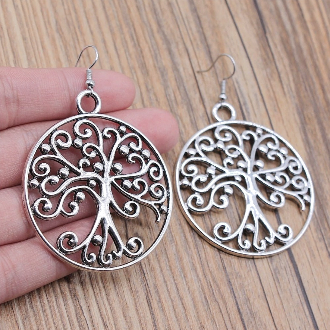 Grosse Wikinger Ohrringe Yggdrasil Baum des Lebens