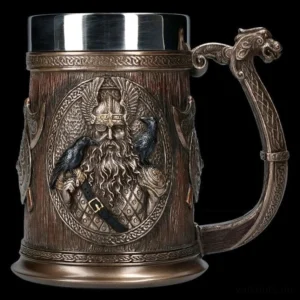 Handgearbeiteter Wikinger Becher mit Drachengriff, Wikinger Bierkrug