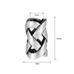 Handgefertigte Wikinger Bartperle mit skandinavischem Knoten, Wikinger Bartschmuck aus Edelstahl für Bart und DIY Schmuck
