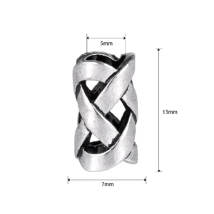 Handgefertigte Wikinger Bartperle mit skandinavischem Knoten, Wikinger Bartschmuck aus Edelstahl für Bart und DIY Schmuck