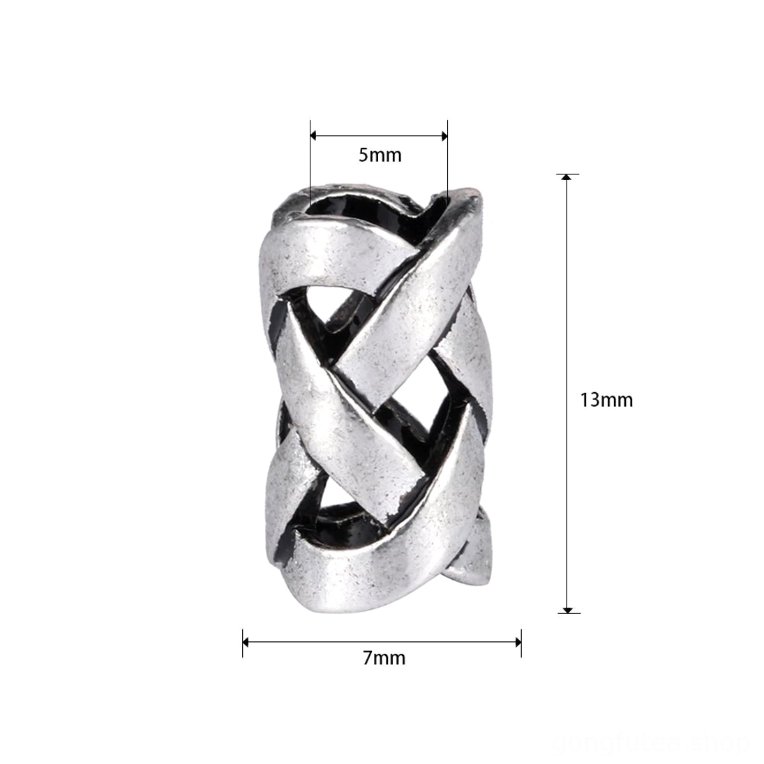 Handgefertigte Wikinger Bartperle mit skandinavischem Knoten, Wikinger Bartschmuck aus Edelstahl für Bart und DIY Schmuck
