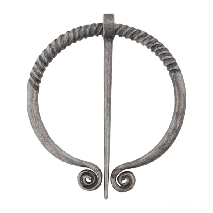 Handgefertigte Wikinger Fibel mit traditionellem Knotenmuster aus Edelstahl