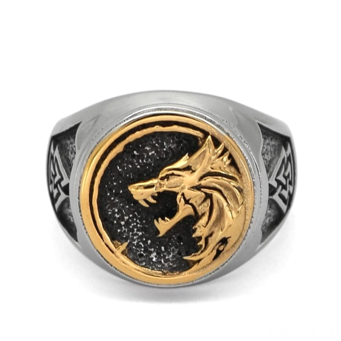Handgemachter Wikinger Ring Fenrir Valknut für Herren