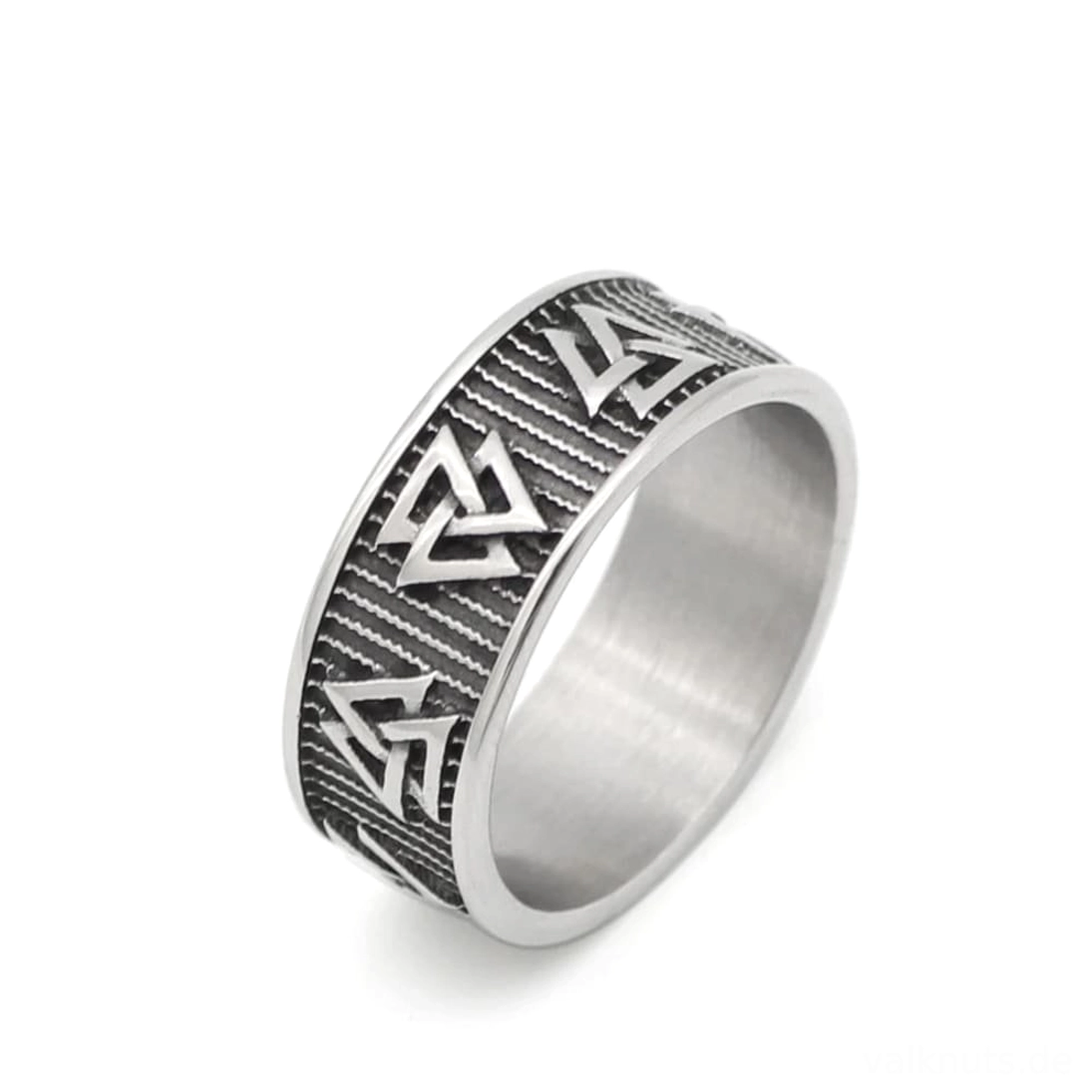 Handgemachter Wikinger Ring Valknut, individueller nordischer Schmuck