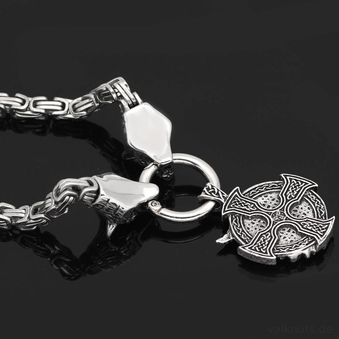 Hochwertige Edelstahl Wikinger Wolf Kette mit Berserker Anhänger