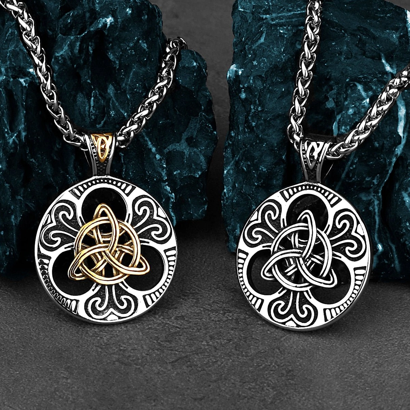 Technische Maßangabe für Wikinger Halskette mit Triquetra Knoten aus Edelstahl