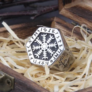 Massiver Wikinger Aegishjalmur Ring fuer Maenner im vintage nordischen Stil