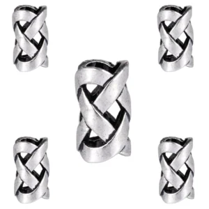 Mehrere Wikinger Bartperlen mit skandinavischem Knotendesign, Wikinger Bartschmuck für DIY Wikinger Schmuck Projekte