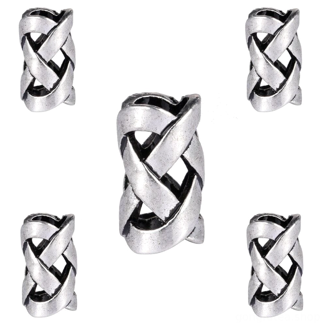 Mehrere Wikinger Bartperlen mit skandinavischem Knotendesign, Wikinger Bartschmuck für DIY Wikinger Schmuck Projekte