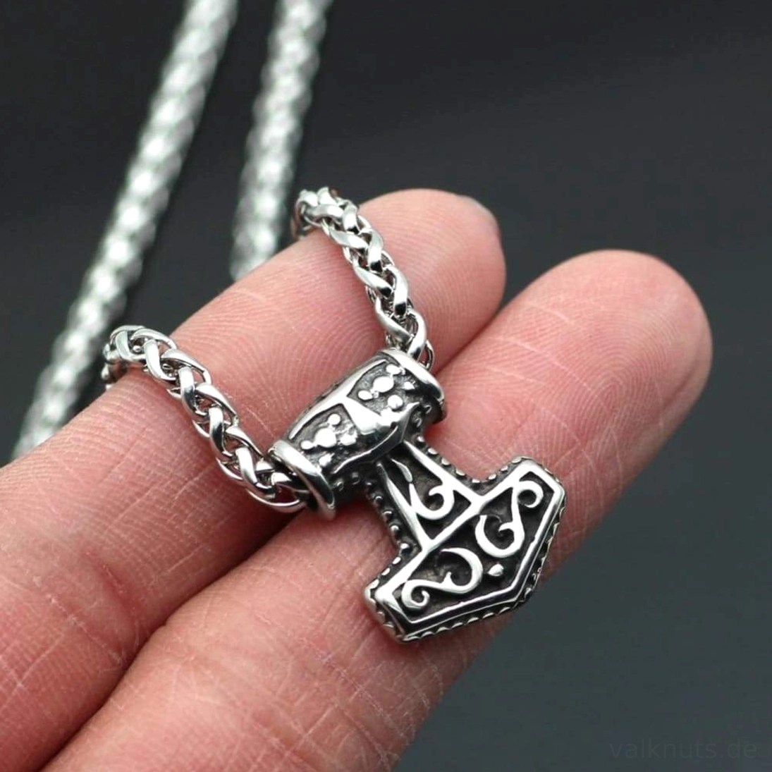 Mini Thors Hammer Kette Wikinger, gesamte Halskette mit Mjölnir Anhänger