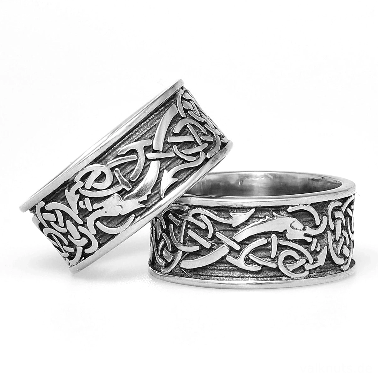Nie verblassender Wikinger Ring Jormungandr aus Edelstahl und Titan