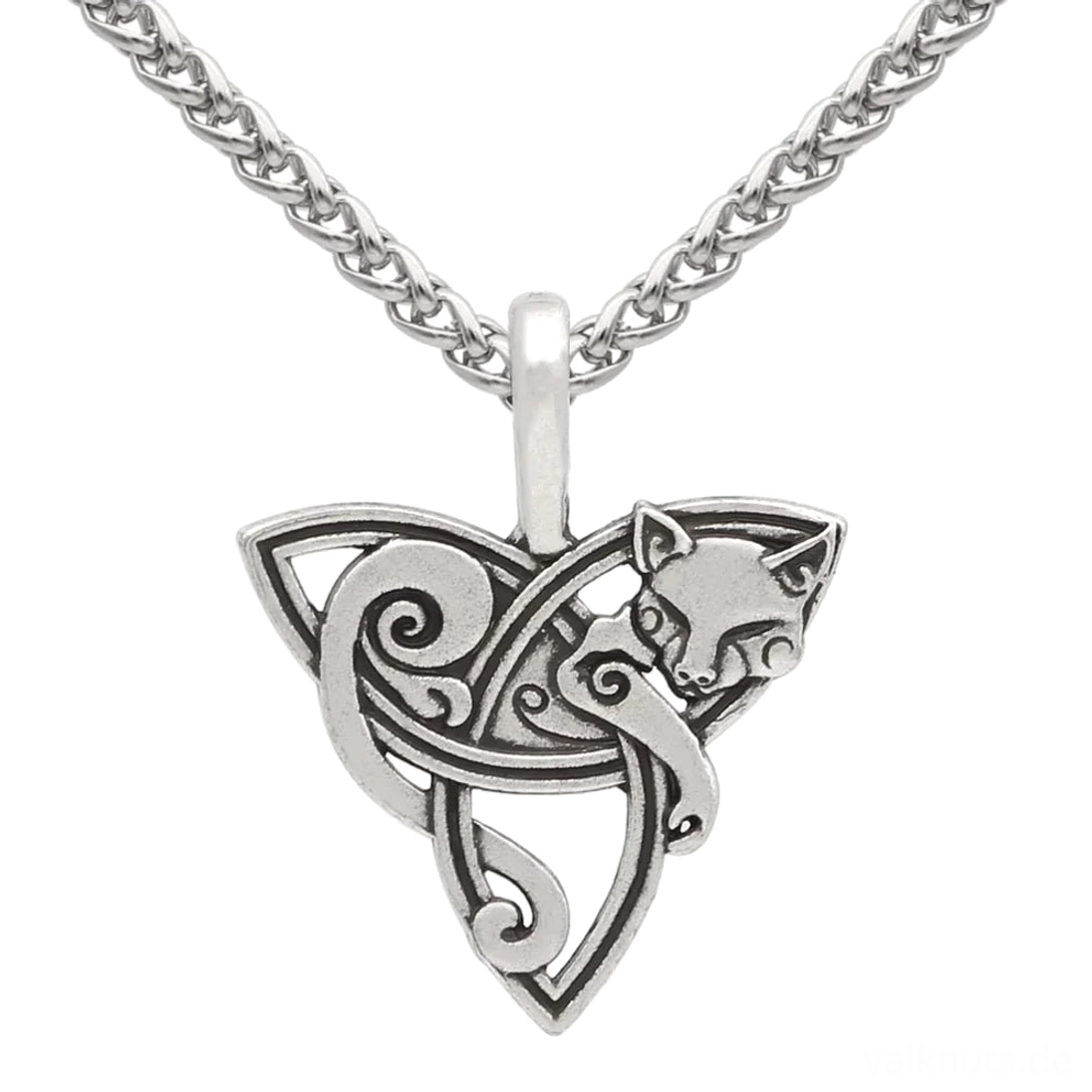 Nordische Wikinger Halskette mit Triquetra Knoten und Tierfigur