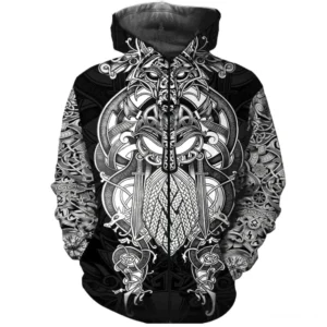 Nordischer Wikinger Hoodie mit Odin Motiv