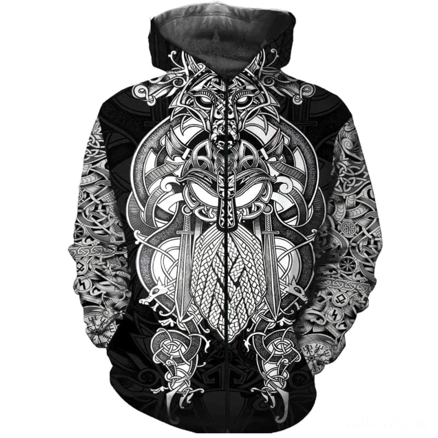 Nordischer Wikinger Hoodie mit Odin Motiv