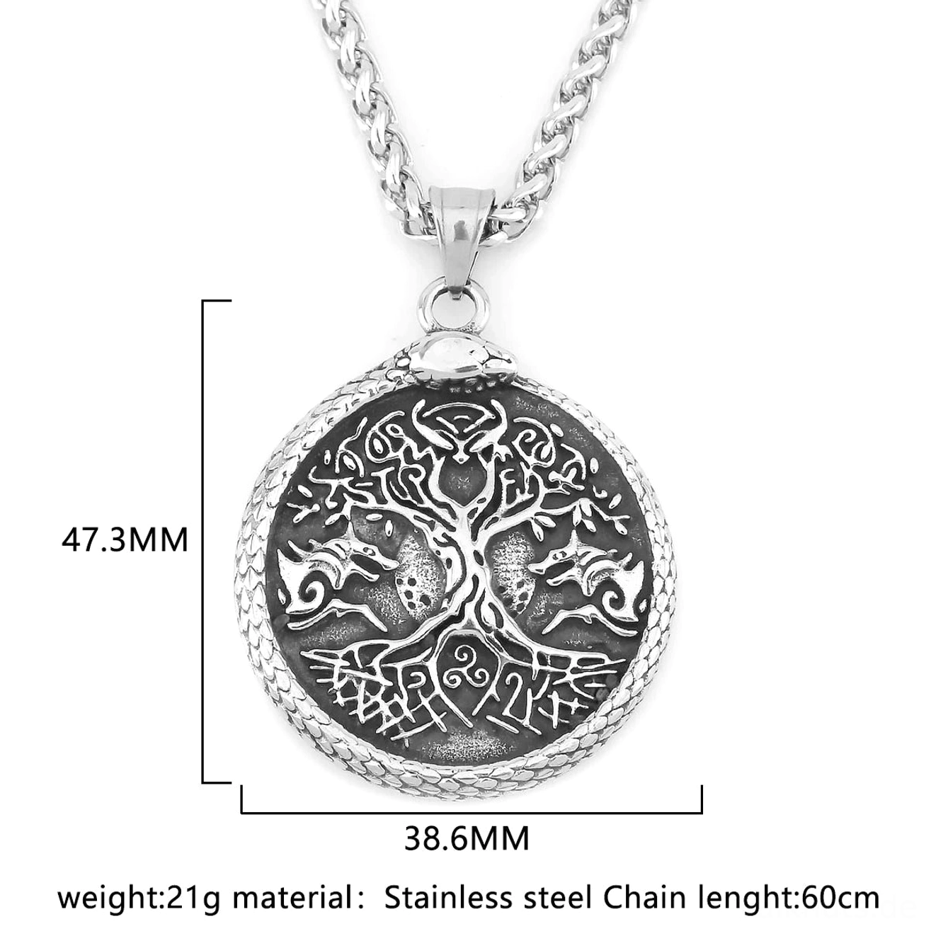 Nordisches Amulett Yggdrasil Kette, Wikinger Schmuck mit Weltenbaum Symbol