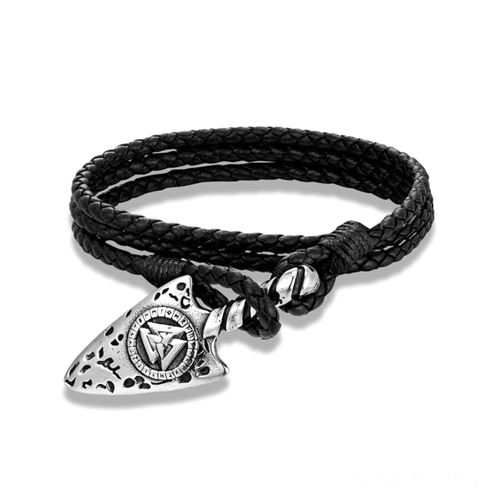 Nordisches Wikinger Accessoire Lederarmband mit Runen