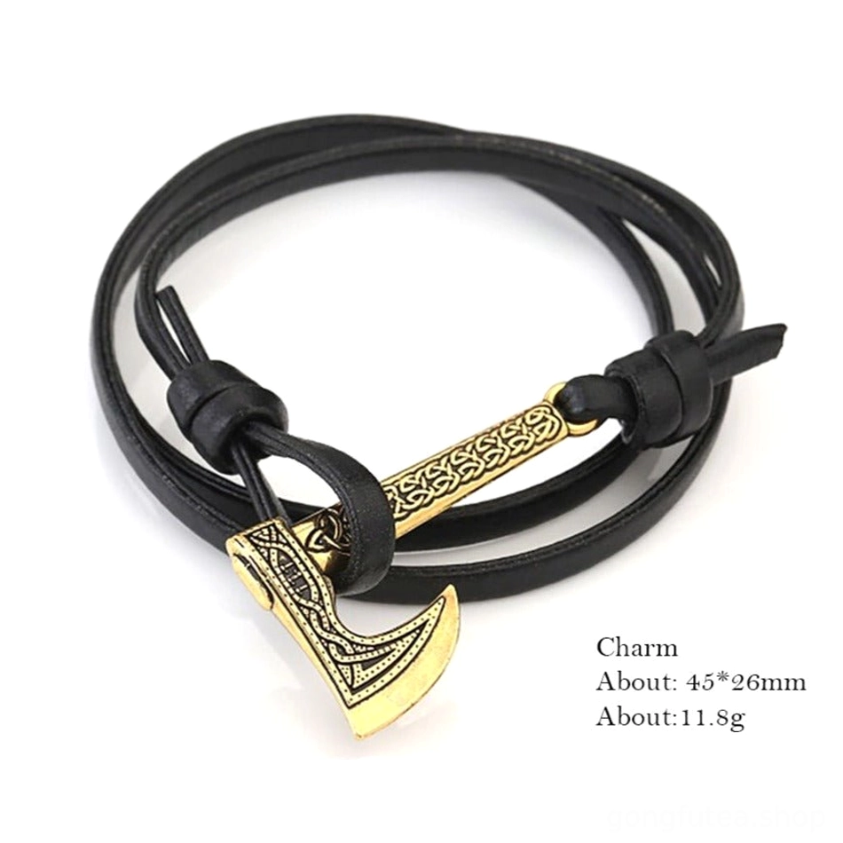 Nordisches Wikinger Armband mit Axt Symbol für Wikinger Fans