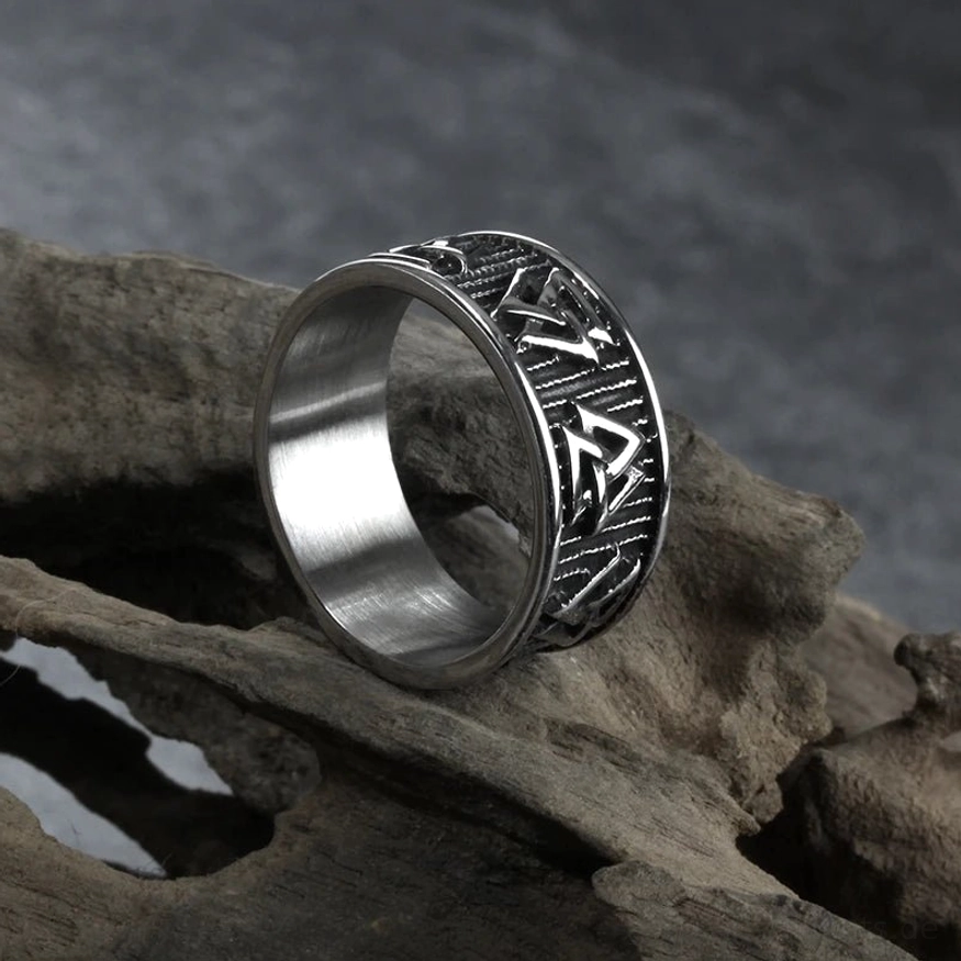Odin Valknut Wikinger Ring aus 316L Edelstahl für Biker und Wikingerliebhaber