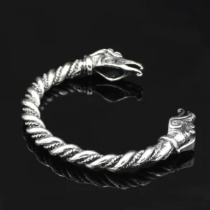 Wikinger Armreif Ragnar Lothbrok Replik mit Jörmungandr Köpfen