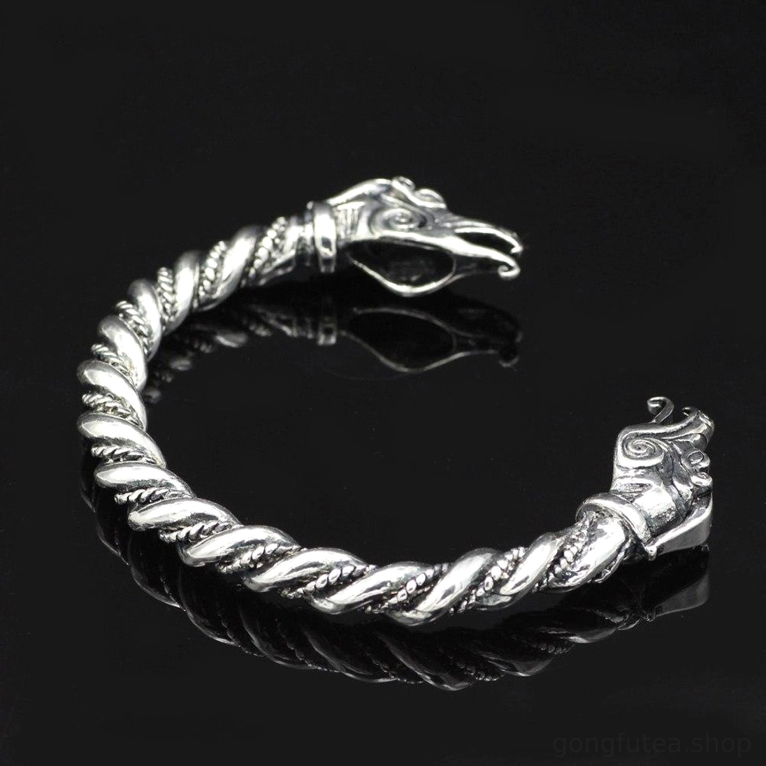 Wikinger Armreif Ragnar Lothbrok Replik mit Jörmungandr Köpfen