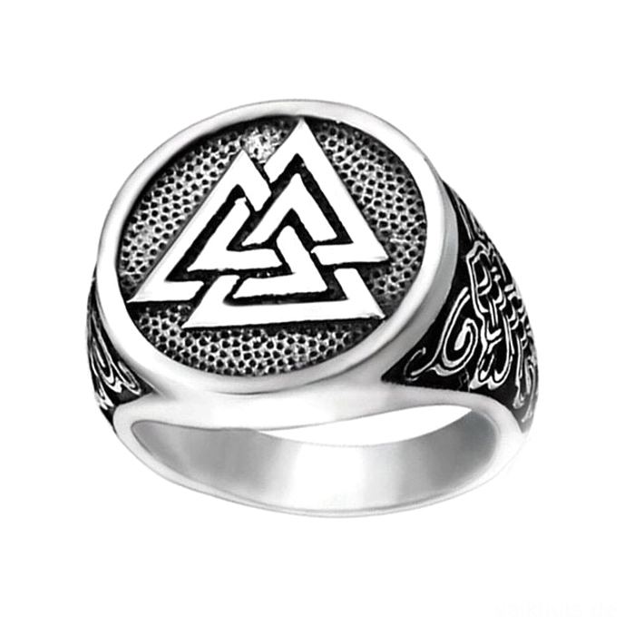 Retro Goth Wikinger Ring mit Valknut von CORVICI für Männer