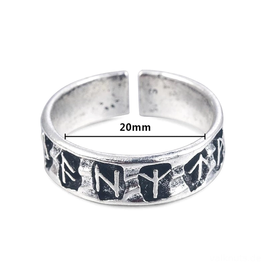 Retro Wikinger Ring mit Runen Gravur, verstellbar, für Liebhaber nordischer Kultur