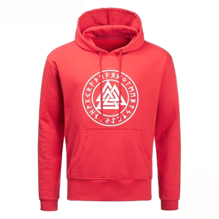 Roter Wikinger Valknut Hoodie in Größe S