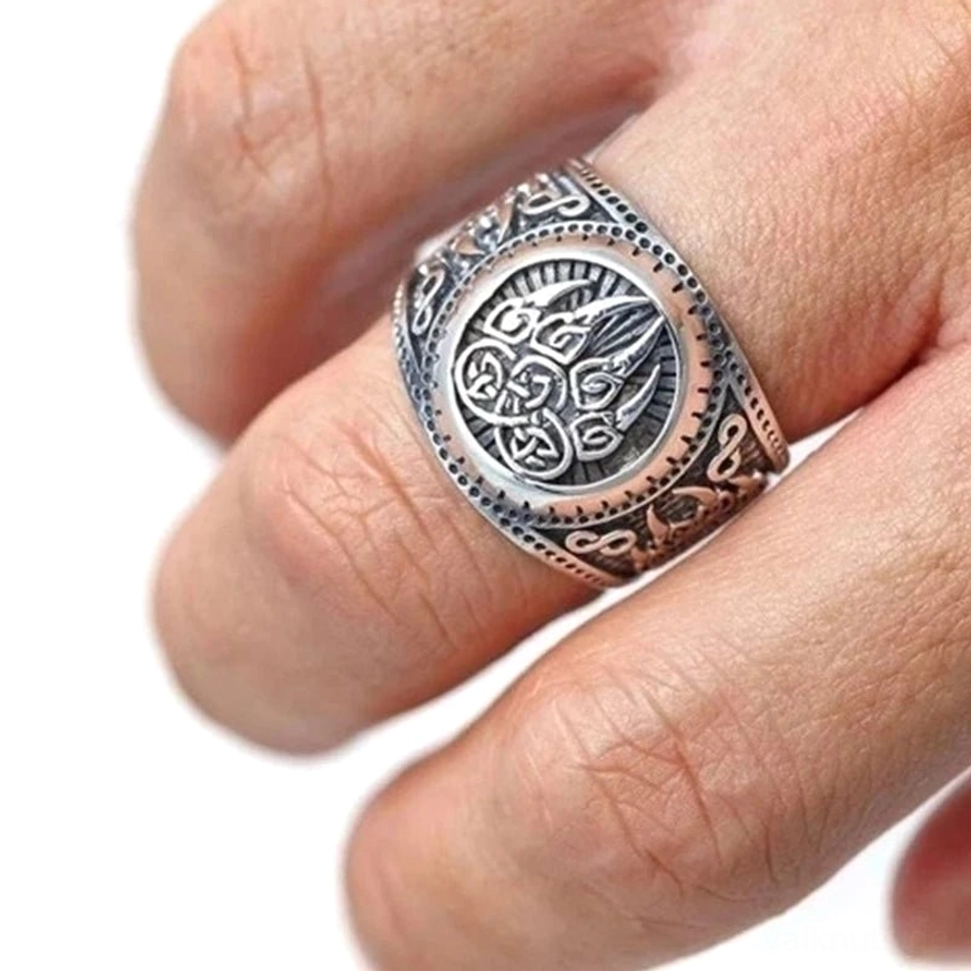 Runder Wikinger Ring Berserker Bärenklaue aus 925 Sterling Silber