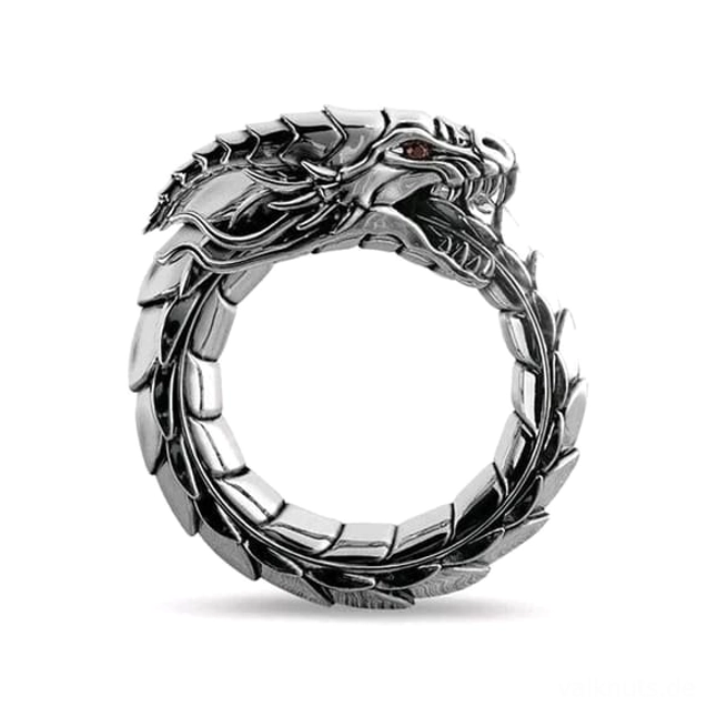Seitenansicht Wikinger Ring Midgardschlange Jörmungandr Wikinger Schmuck