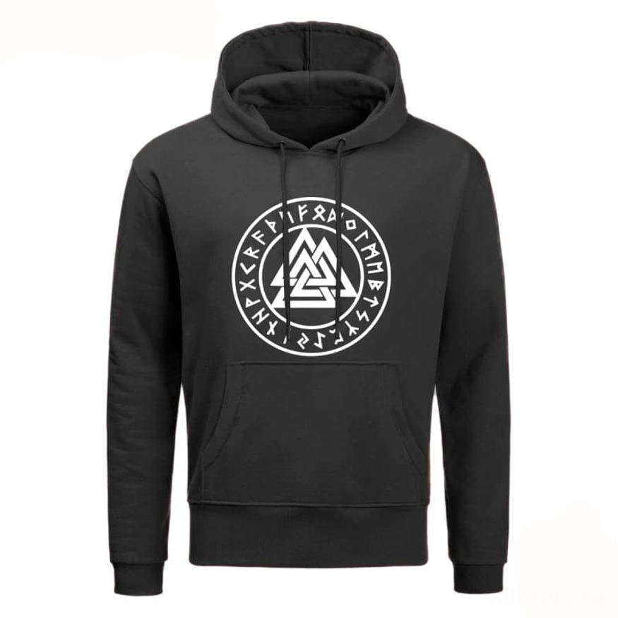 Wikinger Hoodie mit Valknut Symbol von der Seite