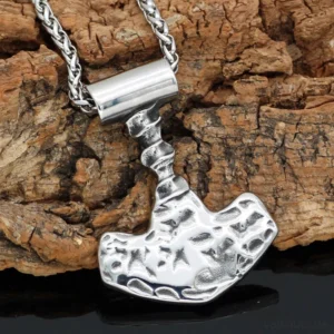 Silberne Mjolnir Thors Hammer Kette für Männer, Wikinger Amulett