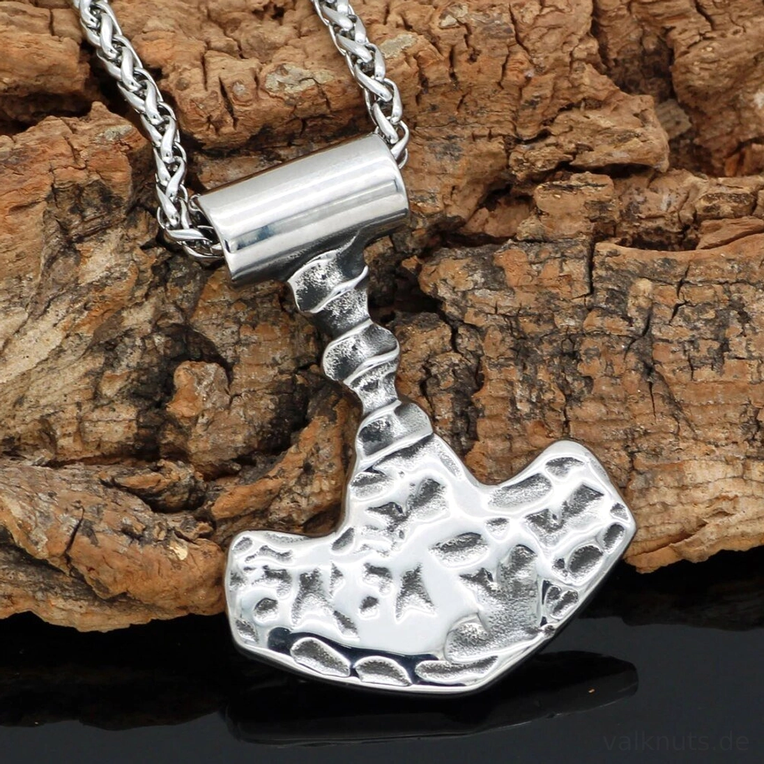 Silberne Mjolnir Thors Hammer Kette für Männer, Wikinger Amulett