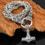 Thors Hammer Kette mit Berserker und Mjölnir Anhänger als Wikinger Schmuck
