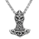 Thors Hammer Kette Einherjar Wikinger Amulett aus Edelstahl