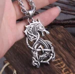 Thors Hammer Kette mit Jormungandr Wikinger Amulett aus Edelstahl
